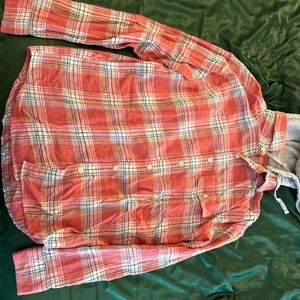 American Eagle Outfitters Red Plaid Button-Down Shirt